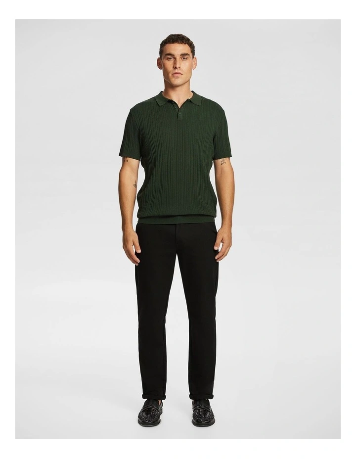 Banderas Knitted Polo Shirt in Forest image 5