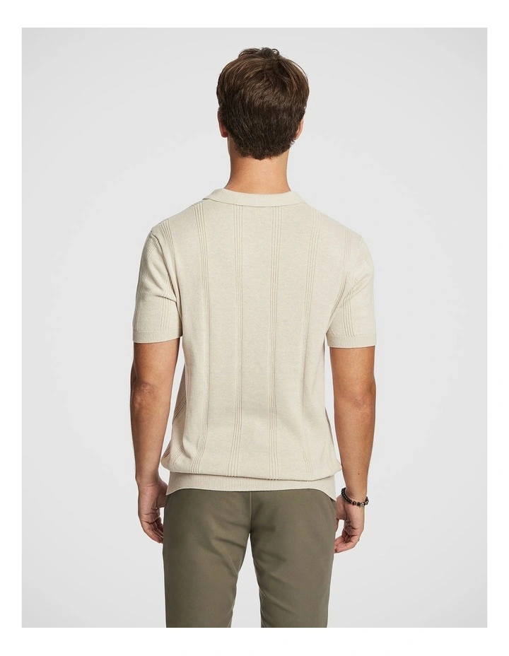 Tony Knitted Polo Shirt in Natural image 2