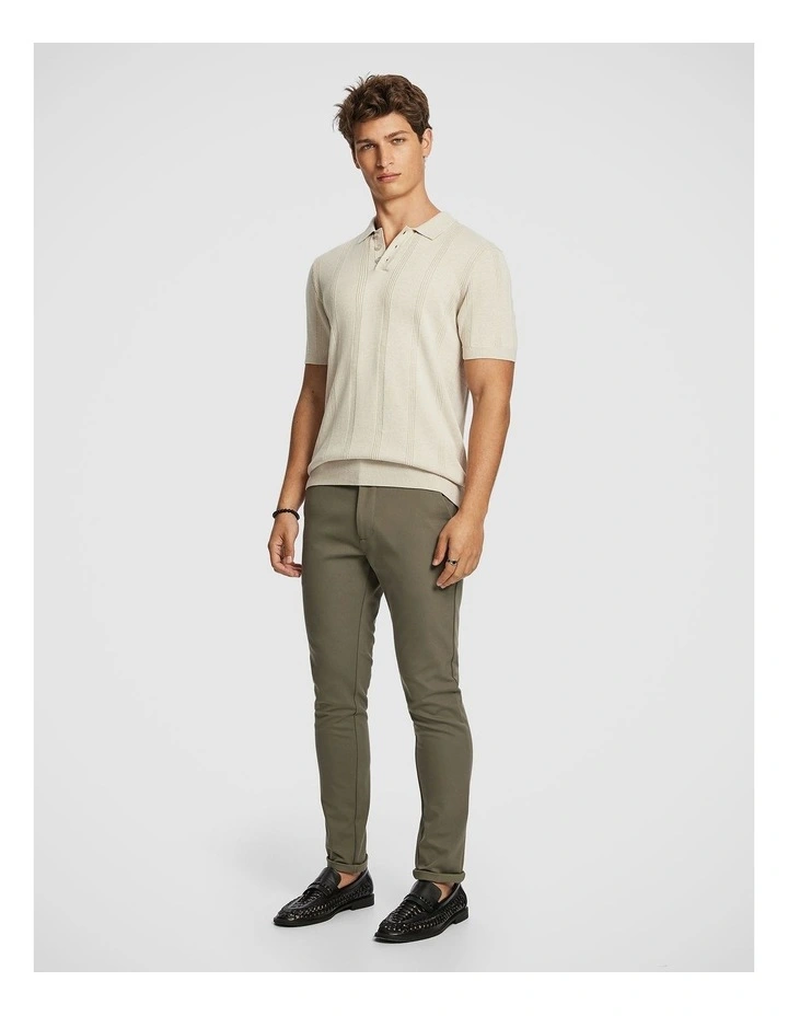 Tony Knitted Polo Shirt in Natural image 4