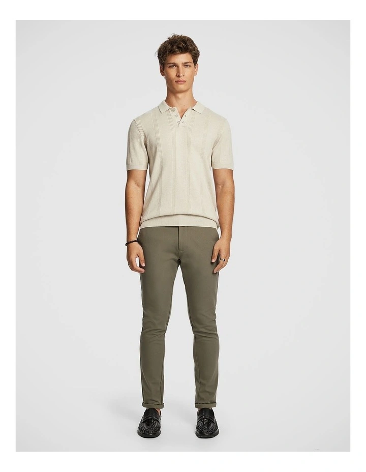 Tony Knitted Polo Shirt in Natural image 5