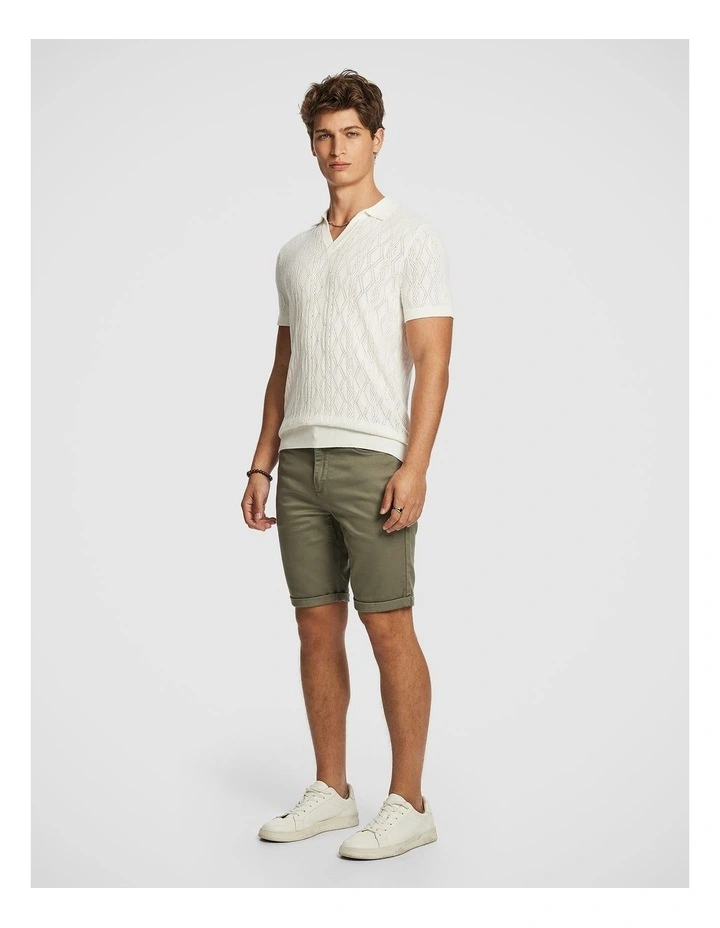 Newport Knit Polo Shirt in White image 4