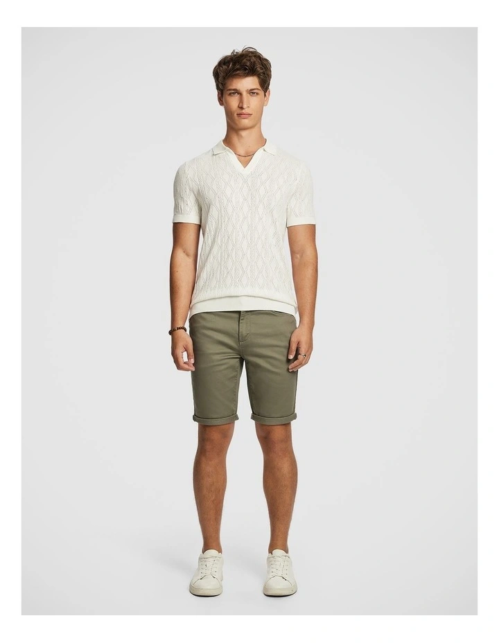 Newport Knit Polo Shirt in White image 5