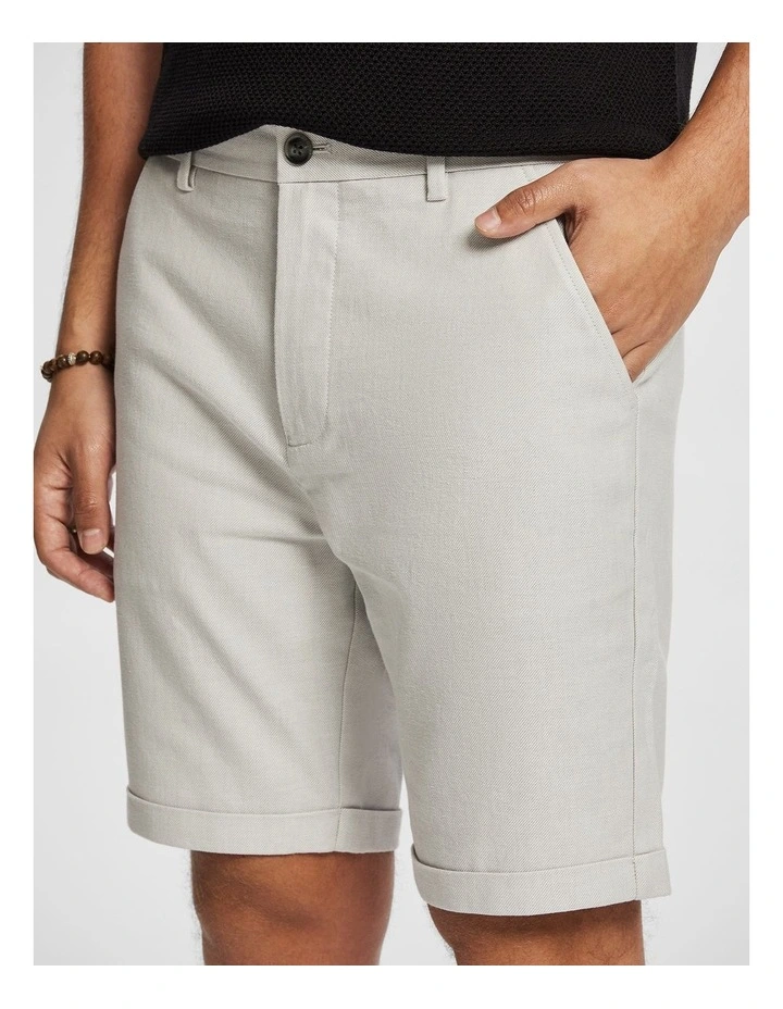 Panama Linen Chino Short in Grey image 3