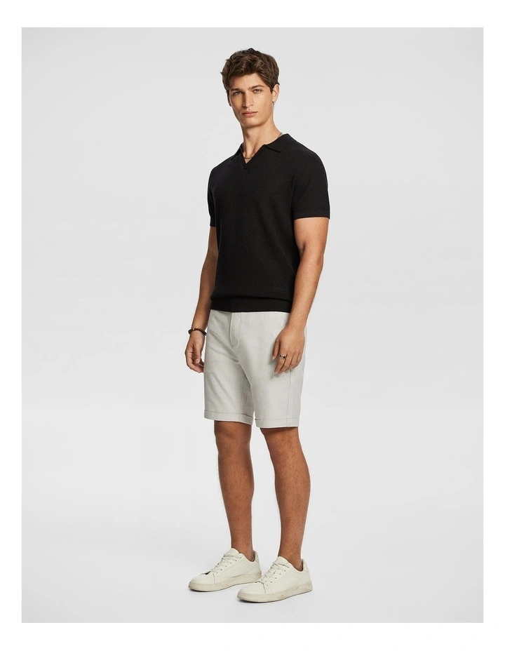 Panama Linen Chino Short in Grey image 4