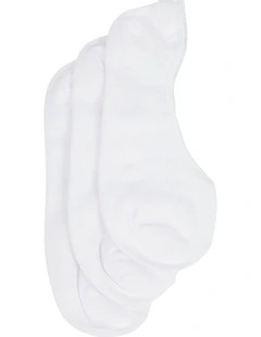 Super Invisible Socks 3 Pack in White