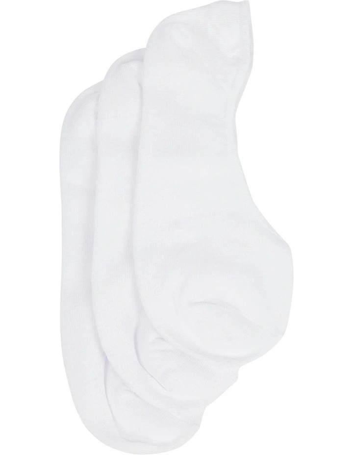 Super Invisible Socks 3 Pack in White image 1