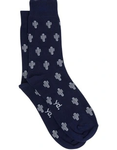 Cactus Sock in Navy