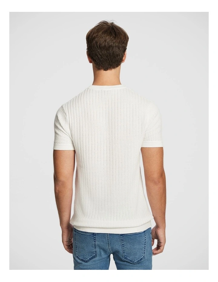 Theodore Knitted Tee in White image 2
