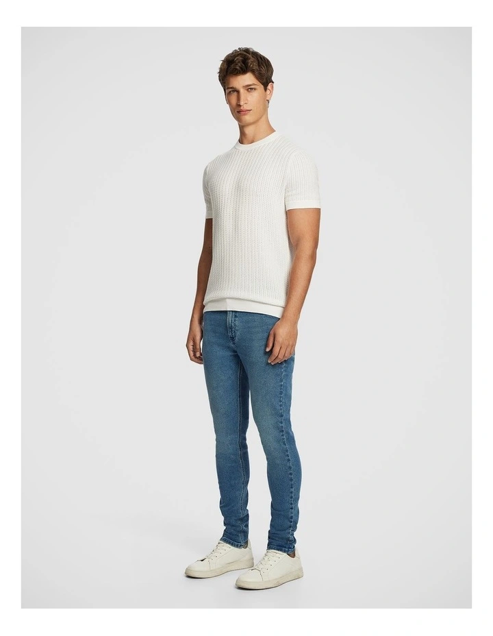 Theodore Knitted Tee in White image 4