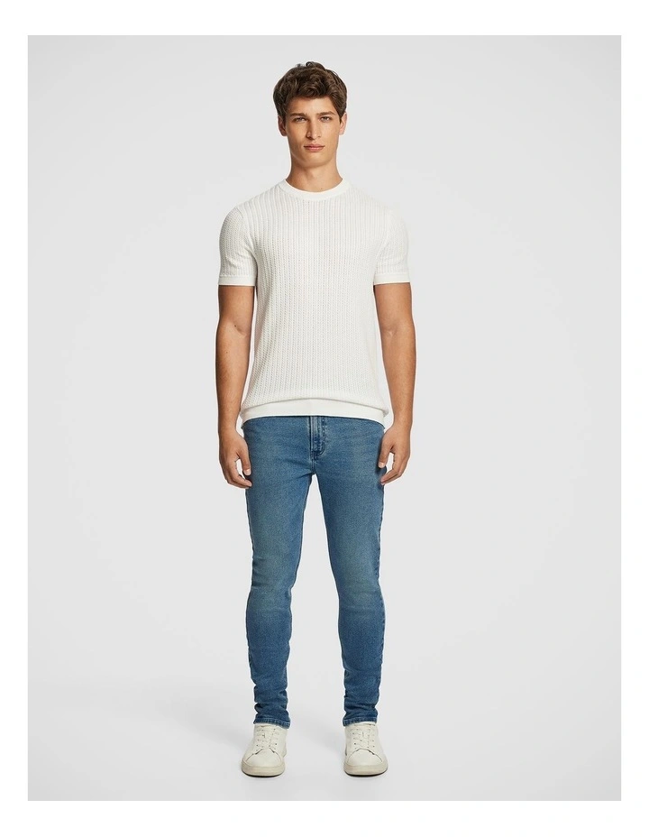Theodore Knitted Tee in White image 5