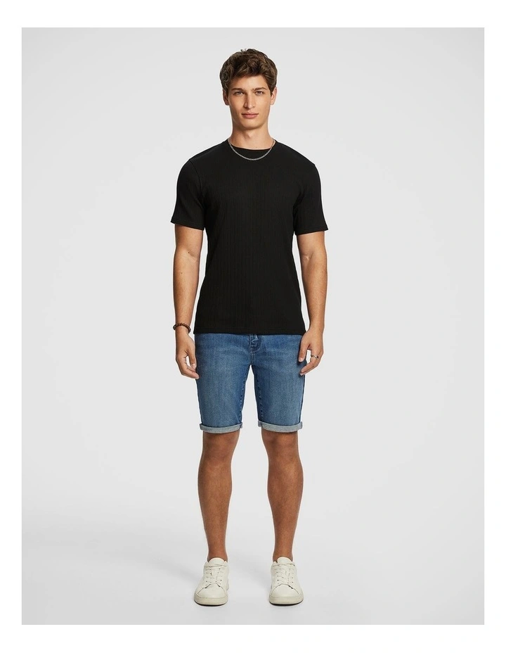 Keyse Textured Tee in Black image 5