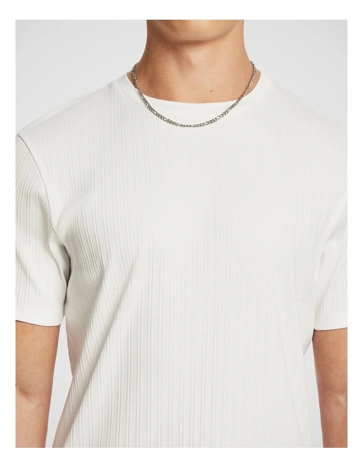 Keyse Textured Tee in White image 3