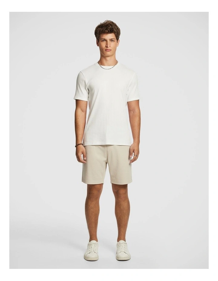Keyse Textured Tee in White image 5