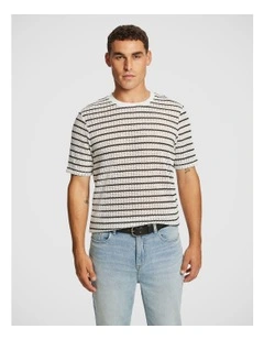Milo Stripe Tee in White