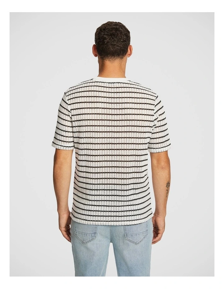 Milo Stripe Tee in White image 2