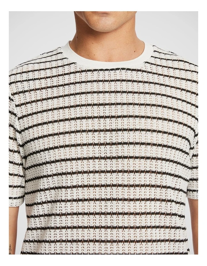 Milo Stripe Tee in White image 3