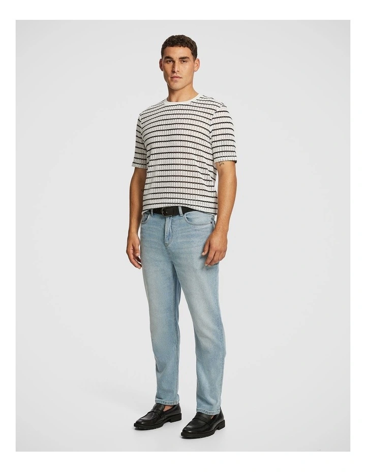 Milo Stripe Tee in White image 4