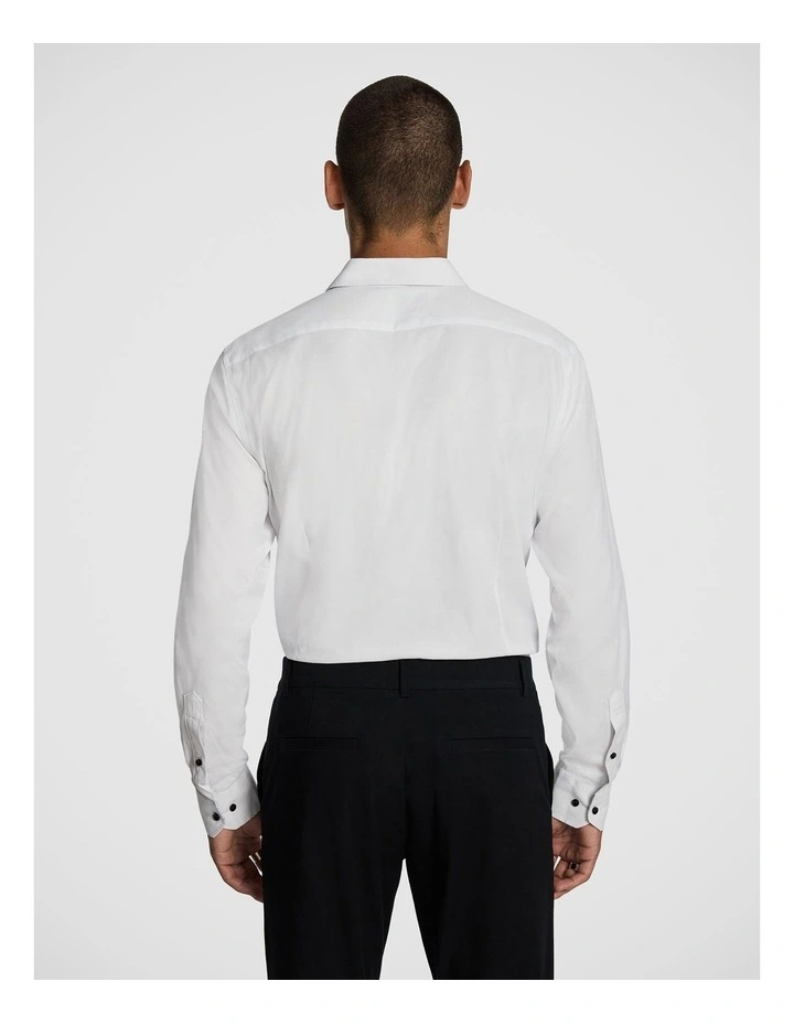 Heart Textured Slim Shirt in White image 2