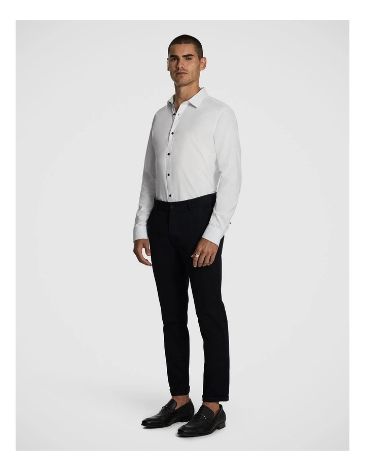 Heart Textured Slim Shirt in White image 4