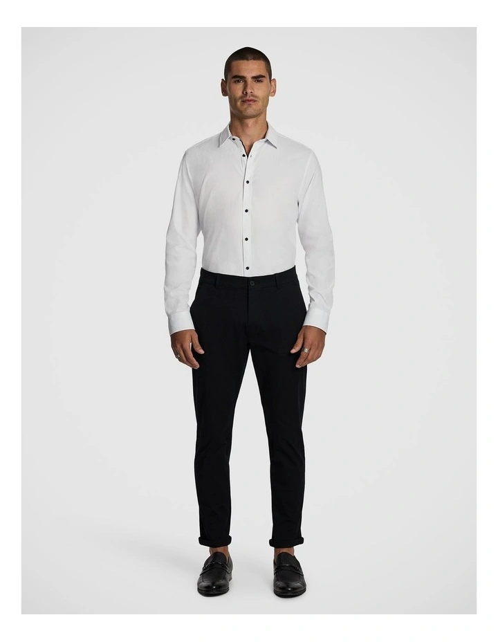 Heart Textured Slim Shirt in White image 5