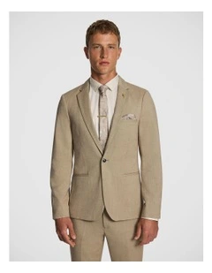 Hayman Stretch Skinny Suit Jacket in Beige