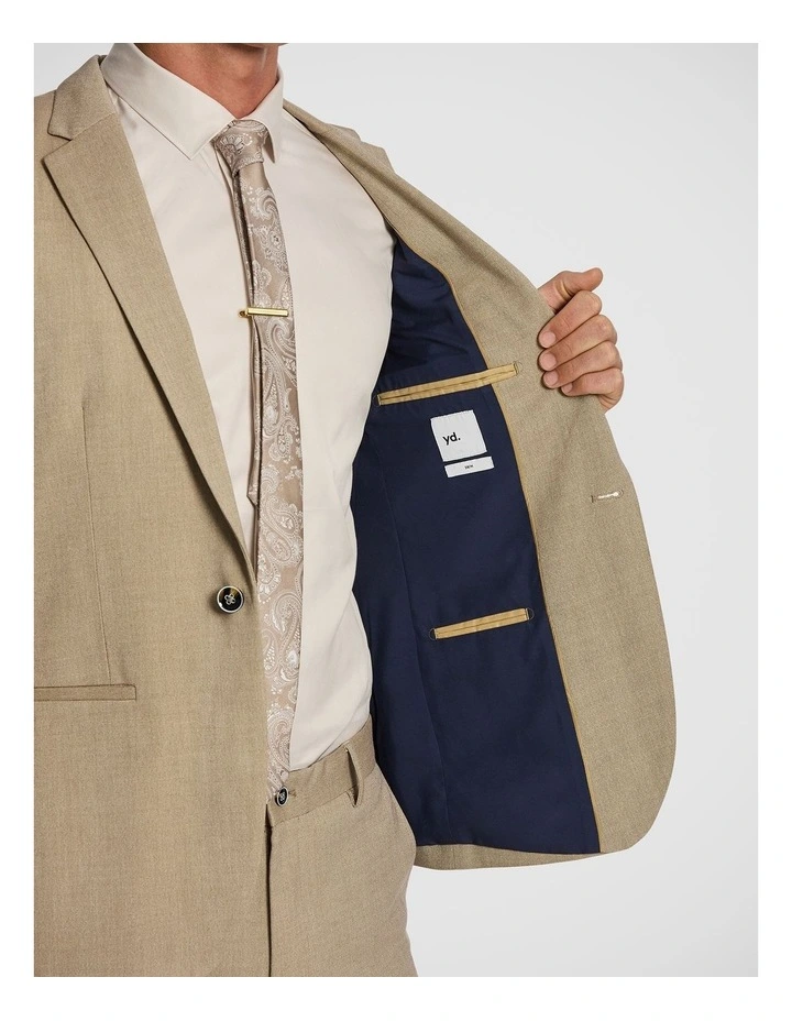 Hayman Stretch Skinny Suit Jacket in Beige image 4