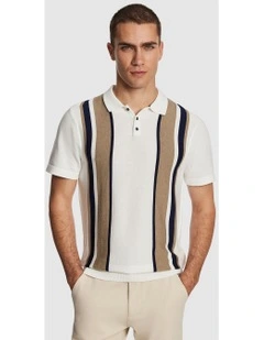 Simpson Knitted Polo Shirt in White