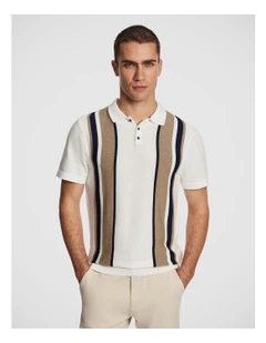 Simpson Knitted Polo Shirt in White