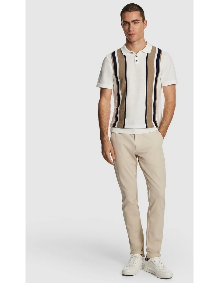 Simpson Knitted Polo Shirt in White image 5