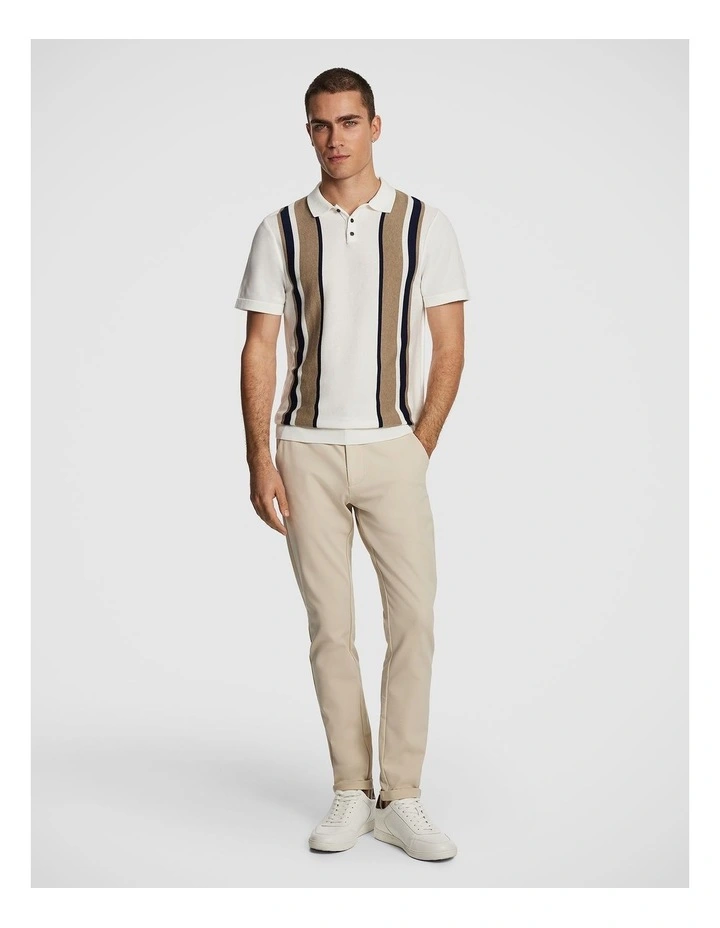 Simpson Knitted Polo Shirt in White image 5