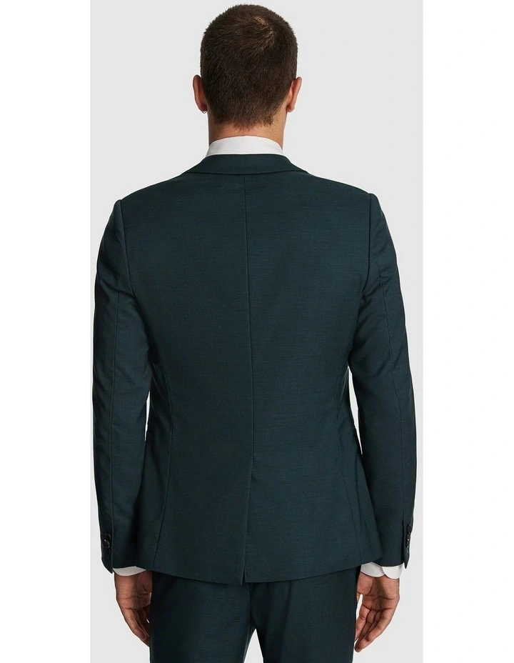 Lukey Skinny Suit Jacket in Teal image 2