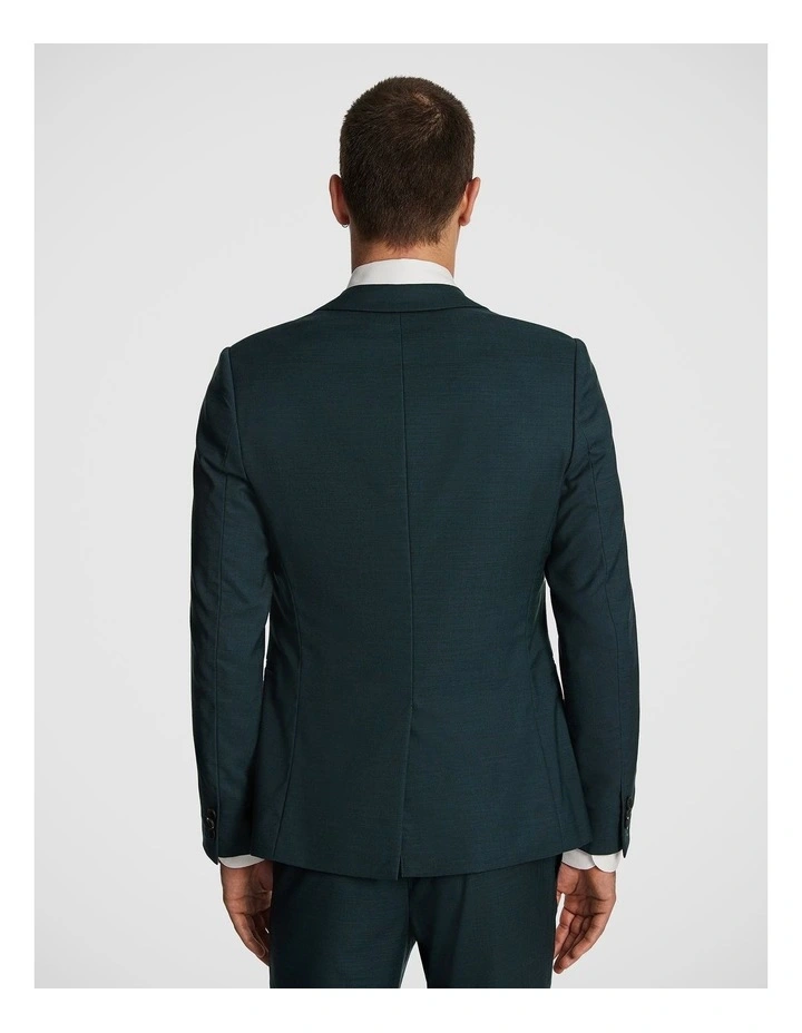 Lukey Skinny Suit Jacket in Teal image 2
