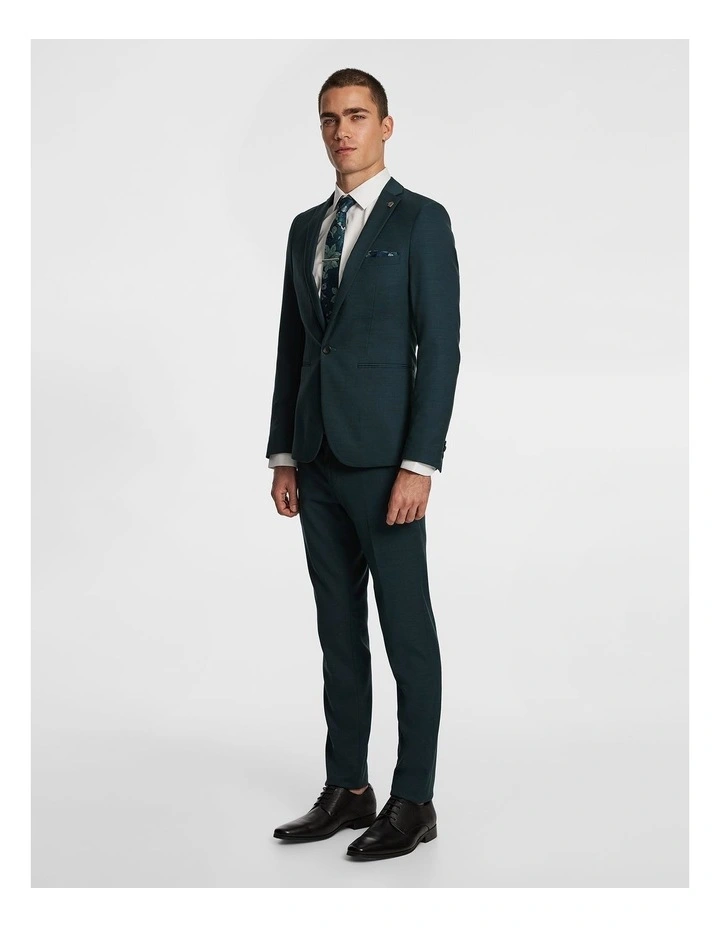 Lukey Skinny Suit Jacket in Teal image 5