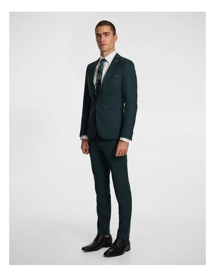 Lukey Skinny Suit Jacket in Teal image 5