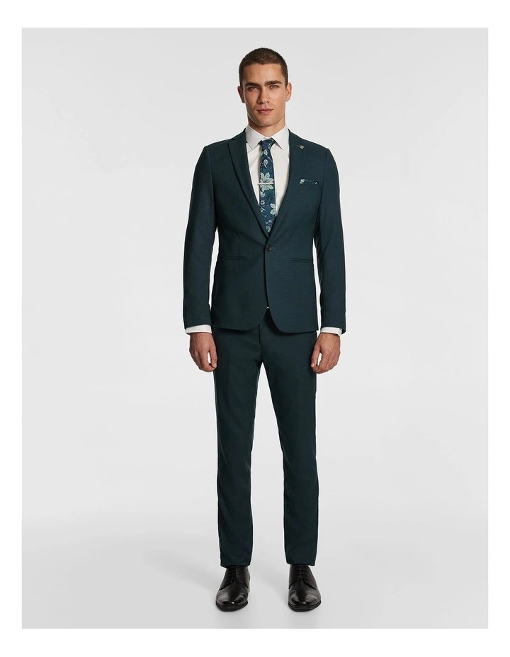 Lukey Skinny Suit Jacket in Teal image 6