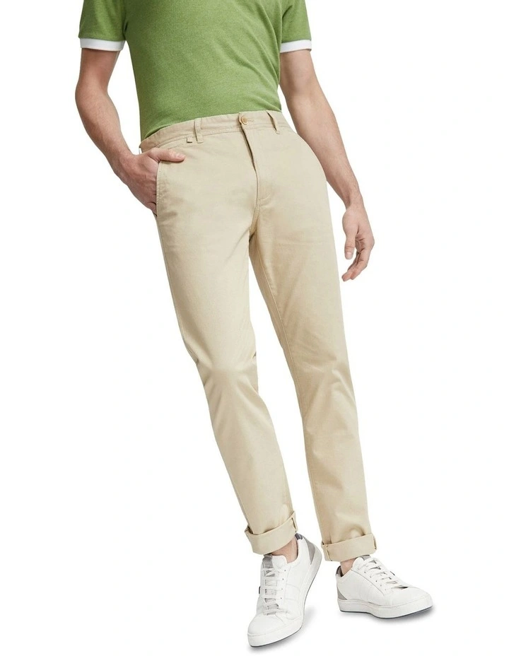 Danny Casual Organic Cotton Chino in Beige image 4