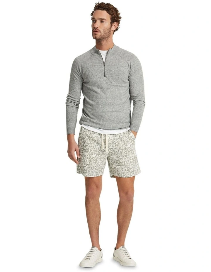 Perry Zip Collar Knit Top in Grey image 1