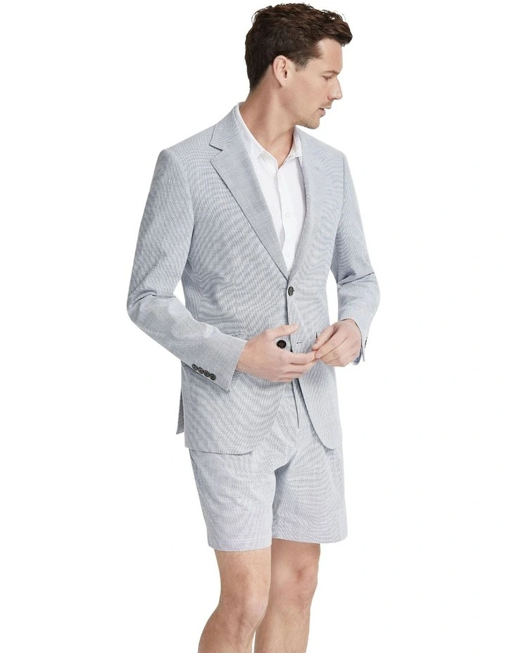 Blake Eco Seersucker Blazer in Blue image 2