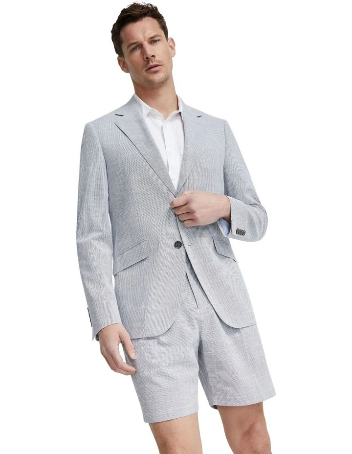 Blake Eco Seersucker Blazer in Blue image 4