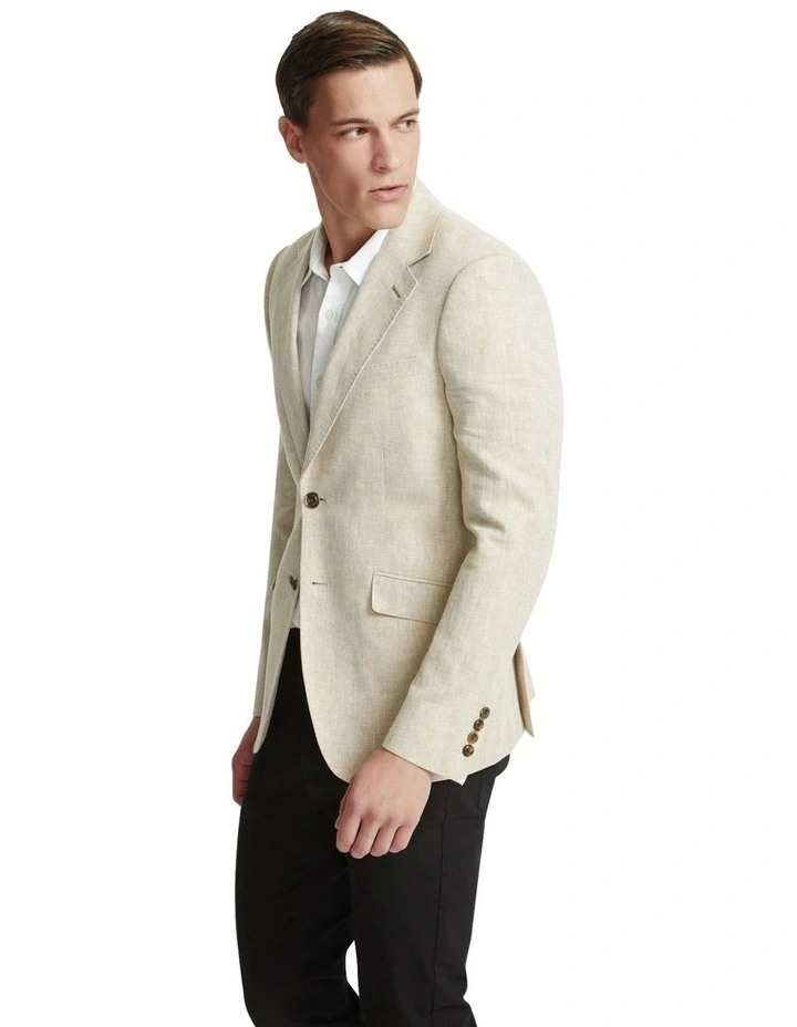 Blake Linen Blend Blazer in Sand image 2