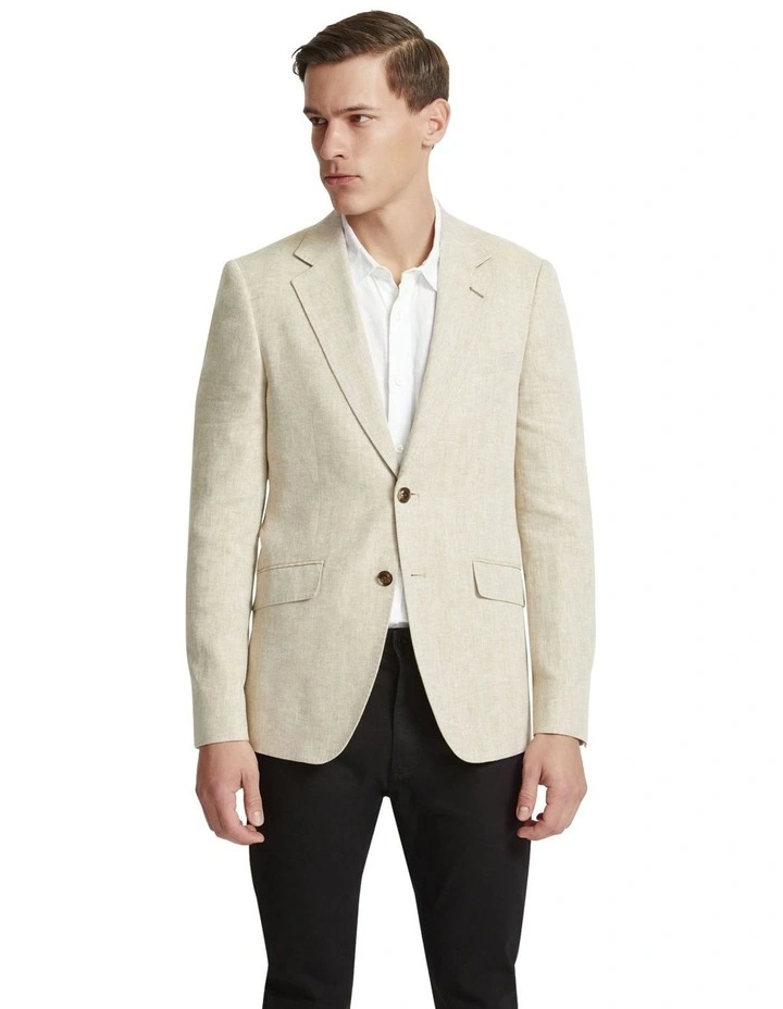 Blake Linen Blend Blazer in Sand image 5