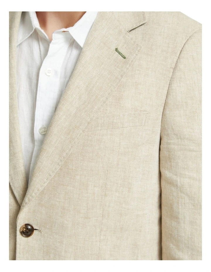 Blake Linen Blend Blazer in Sand image 6