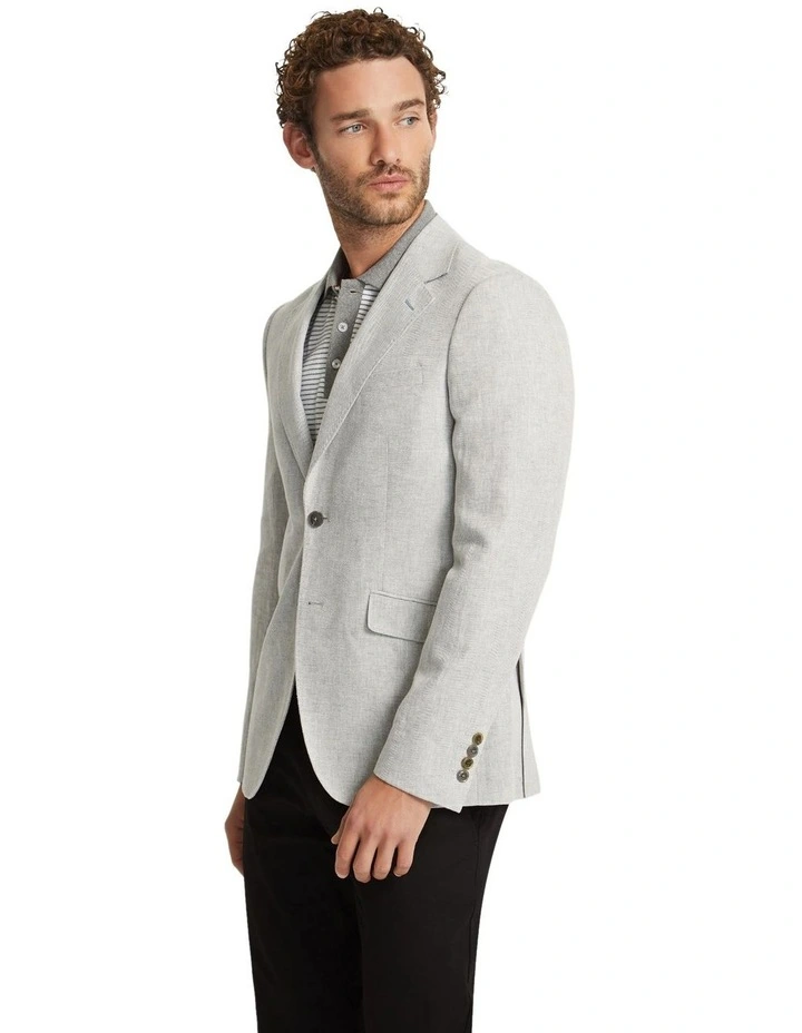 Blake Linen Blend Blazer in Grey image 2