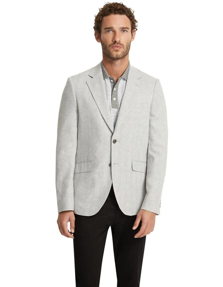 Blake Linen Blend Blazer in Grey image 5