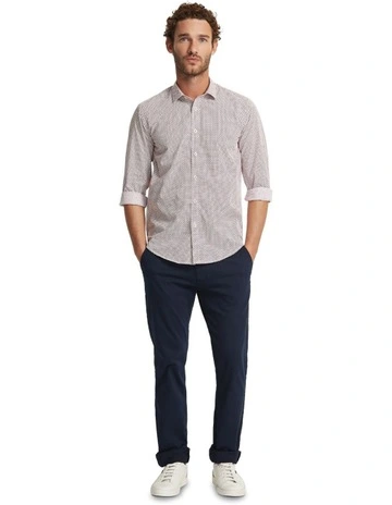 Kenton Printed Cotton Shirt in Red
