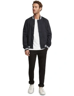 Archie Cotton Varsity Bomber in Black