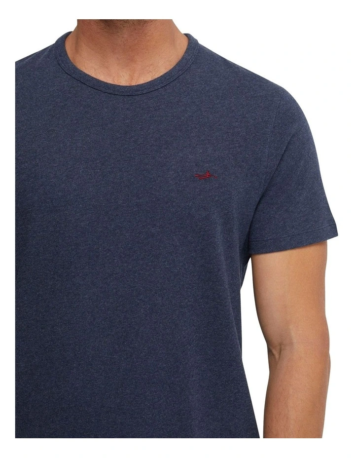 Ben Cotton Crew Neck T-shirt in Navy image 6