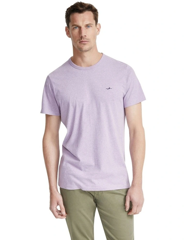 Ben Cotton Crew Neck T-shirt in Purple image 4