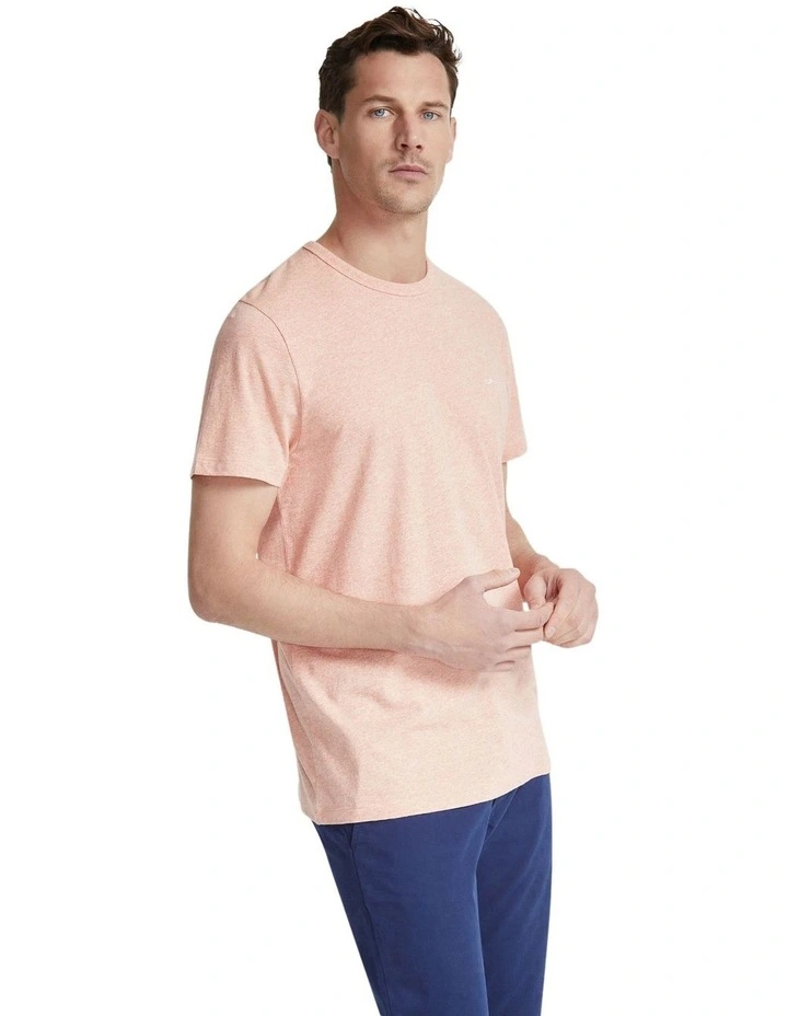 Ben Cotton Crew Neck T-shirt in Tangerine image 2