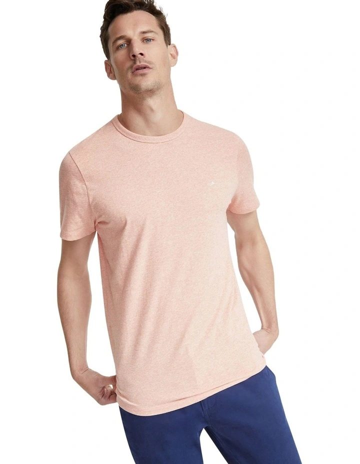 Ben Cotton Crew Neck T-shirt in Tangerine image 4